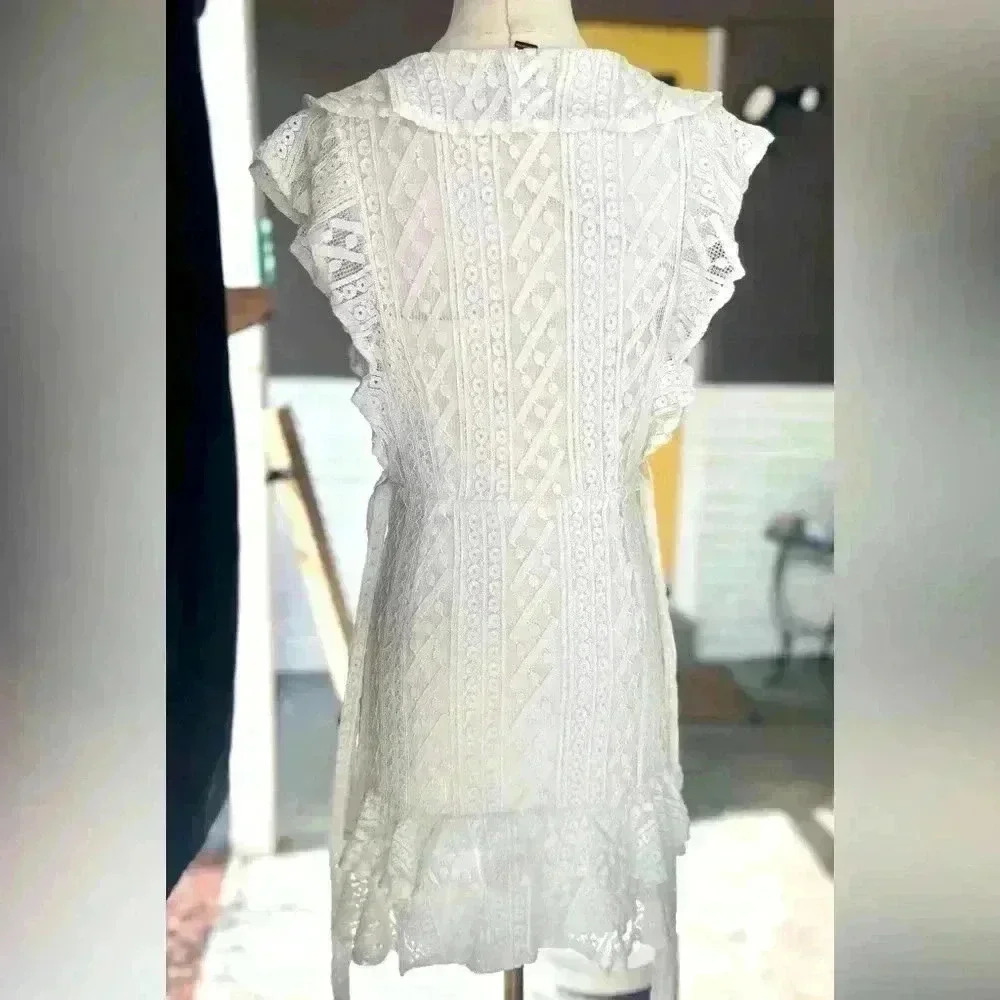 Aqua Beautiful White A-Line Mini Dress - Picture 9 of 9